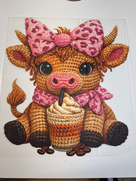 Faux Yarn Coffee Lovers Cow DD