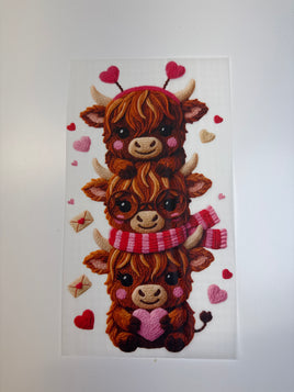 Faux Yarn Stacked Cows Kids DD