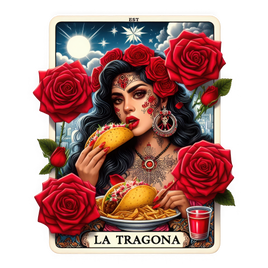 La Tragona card UV decal