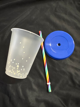 Kids acrylic color changing confetti cup
