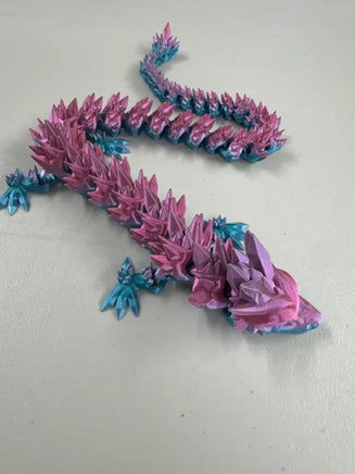 3D dragon - Teal / Pink metallic