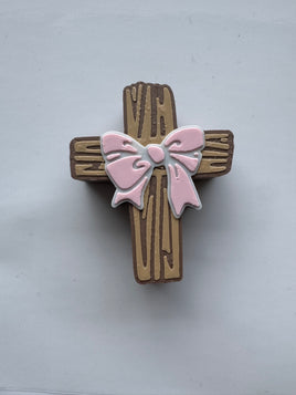 Cross Pink Bow