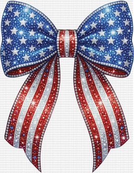 4th of July Bow Rhinestone