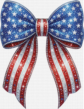 4th of July Bow Rhinestone