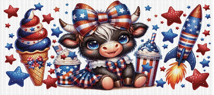 4TH OF JULY COW UV WRAP