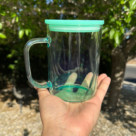 17 Oz glass ombre mugs