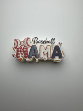 Faux Yarn Baseball Mama STRAW TOPPER