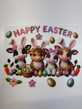 Faux Yarn Happy Easter Cows Kids DD