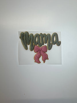 Faux Yarn Green Mama and Bow Pocket DD