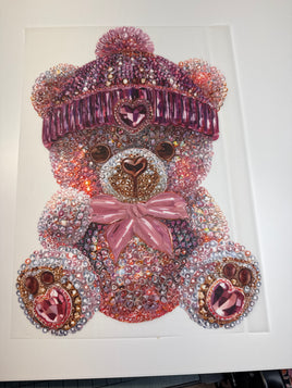 Rhinestone Teddy With Beanie DD