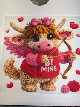 Faux Yarn Cupid Cow DD