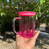 17 Oz glass ombre mugs