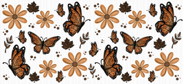 Brown Butterflies And Flowers UV Wrap