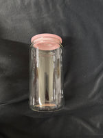 16oz Glass cup with colored lids