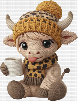 Cheetah Christmas Cow Faux Yarn