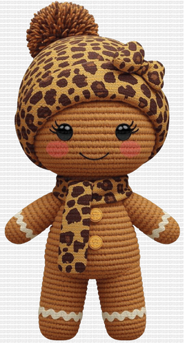 Cheetah Christmas Gingerbread Faux Yarn