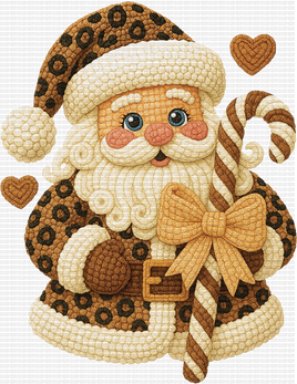 Cheetah Christmas Santa Faux Yarn