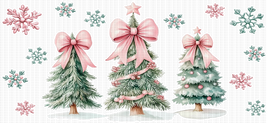 Christmas Trees Pink Bows UV Wrap