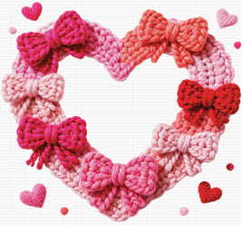 Coquette Valentine Heart Faux Yarn