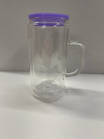 16oz double wall glass with handle