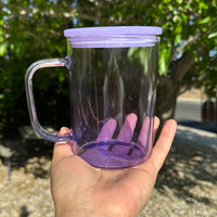 17 Oz glass ombre mugs