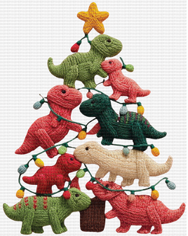 Dino Faux Yarn Christmas Tree