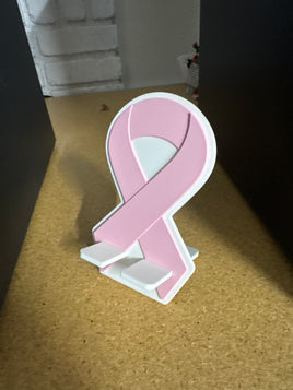 Pink ribbon phone holder