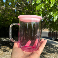 17 Oz glass ombre mugs