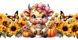 Cute Cow Coffee Sunflowers