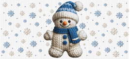 Faux Yarn Blue Snowman UV Wrap