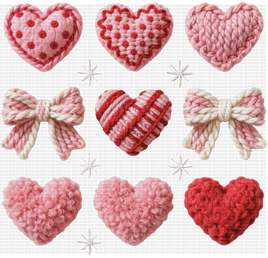 Faux Yarn Valentine Hearts