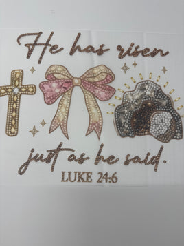 HA HAS RISEN RHINESTONE DD