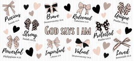 God Says I Am PINK AND BLACK Bows UV Wrap