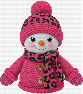 Hot Pink Snowman Faux Yarn