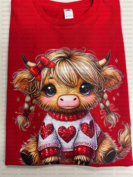 Cute Love cow red shirt