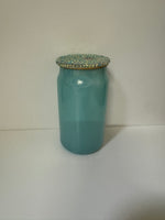 15 oz glass cup with blinged lid