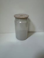 15 oz glass cup with blinged lid