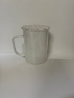 17 oz glass mug shimmer rhinestone lid