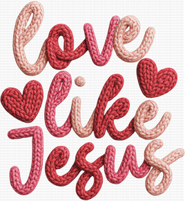 Love Like Jesus Pink And Red Faux Yarn