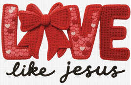 Love Like Jesus Red Faux Yarn