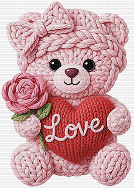 Love Pink Teddy Faux Yarn