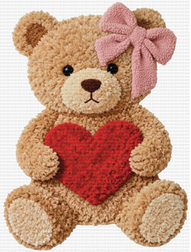 Love Teddy Girl Faux Yarn