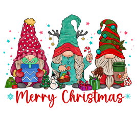 merry christmas gnome trio