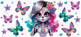 Neon Catrina butterfly UV Wrap