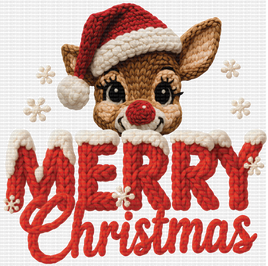 Reindeer Merry Christmas Faux Yarn
