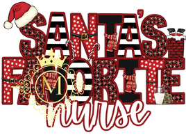 Santa's favorite nurse faux embroidery