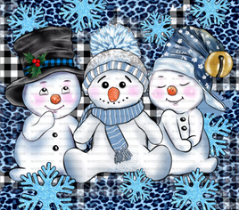 Blue snowman trio tumbler wrap