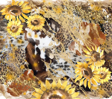 Animal print sunflowers tumbler wrap