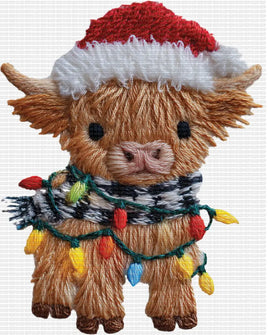Baby Cow Christmas Faux yarn