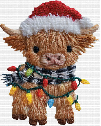 Baby Cow Christmas Faux yarn